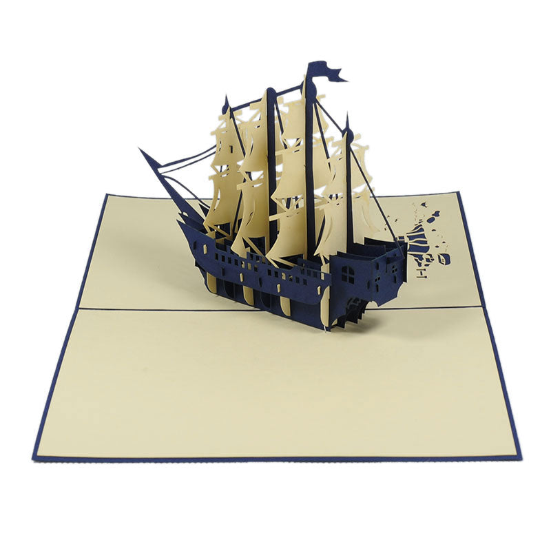 kaart met schip blauw