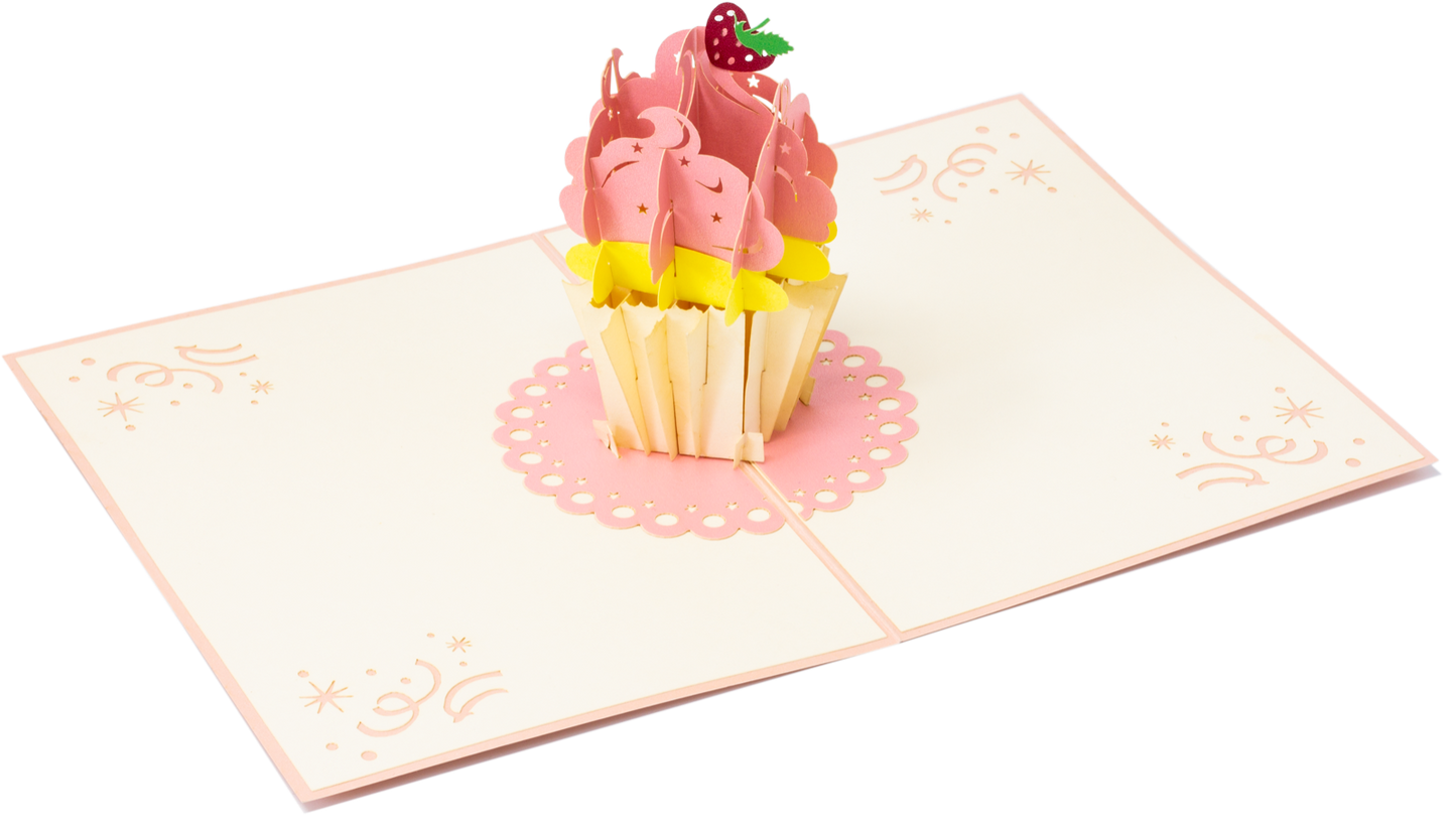 3D kaart met cupcake